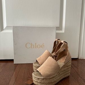 Chloe Lauren Wedge espadrilles beige